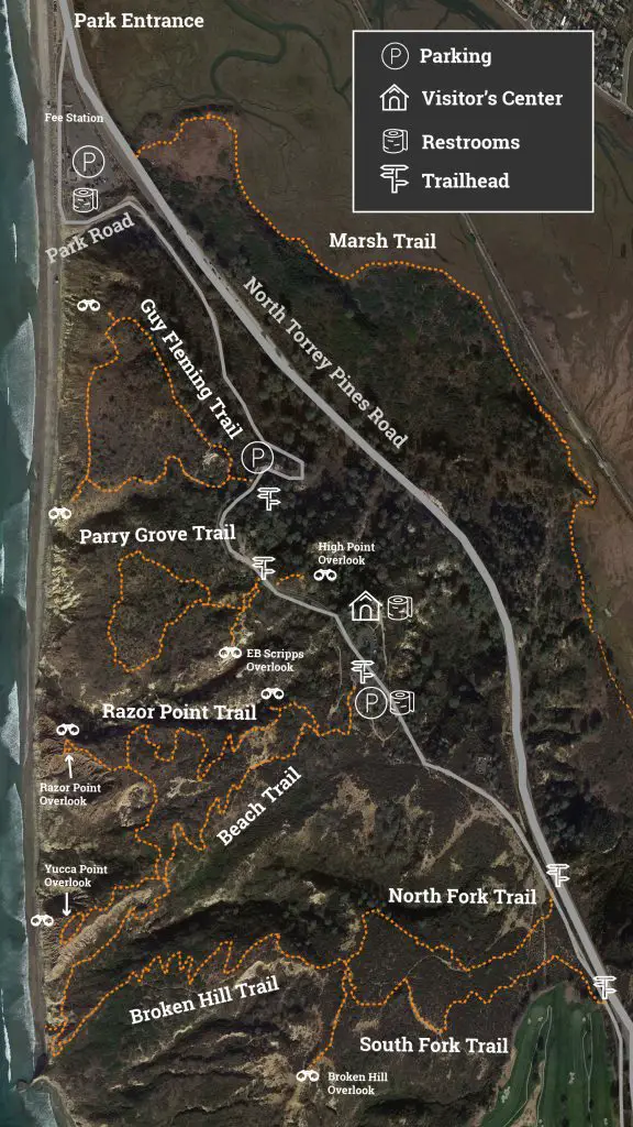 Torrey Pines Reserve Hiking Trails Map
