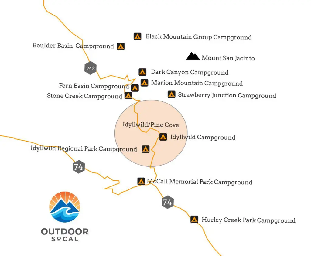 Idyllwild Campground Map