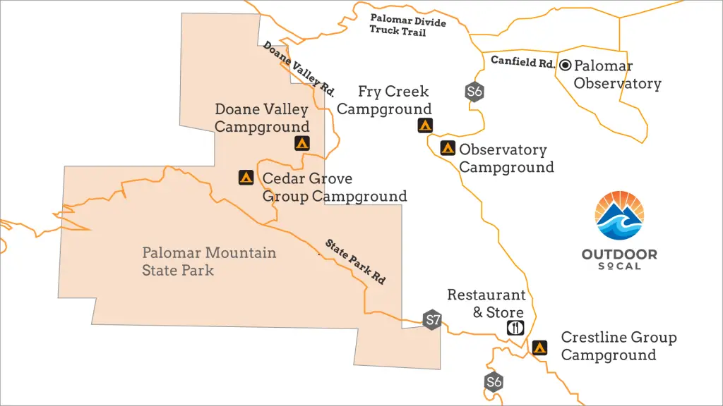 Palomar Mountain camping map