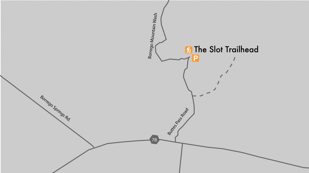 Map to Slot Canyon Trailhead